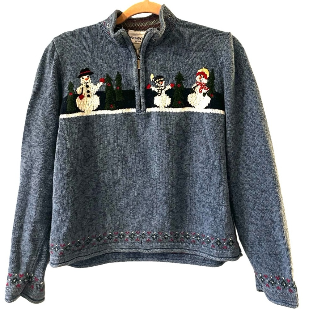 Breckenridge snowman knit sweater size pL